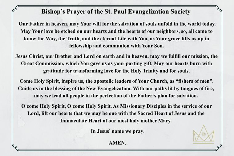 The Bishop's Prayer of the St. Paul Evangelization Society